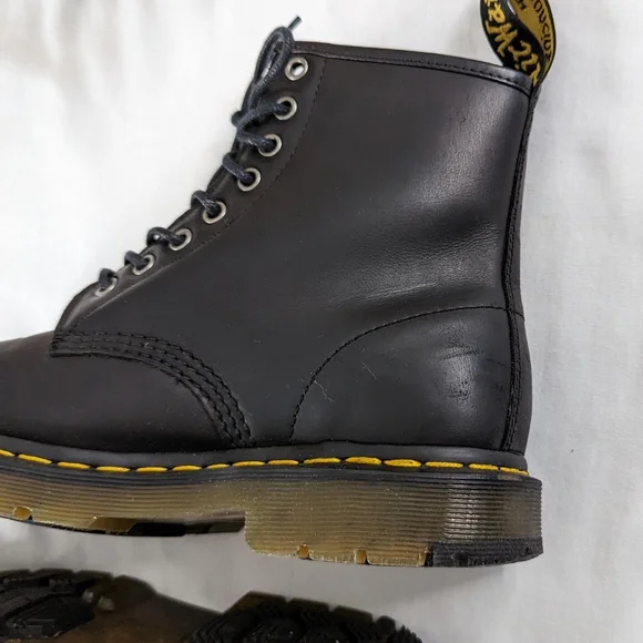 Dr. Martens 1460 Black Wintergrip Lace Up Boots - Picture 8 of 10
